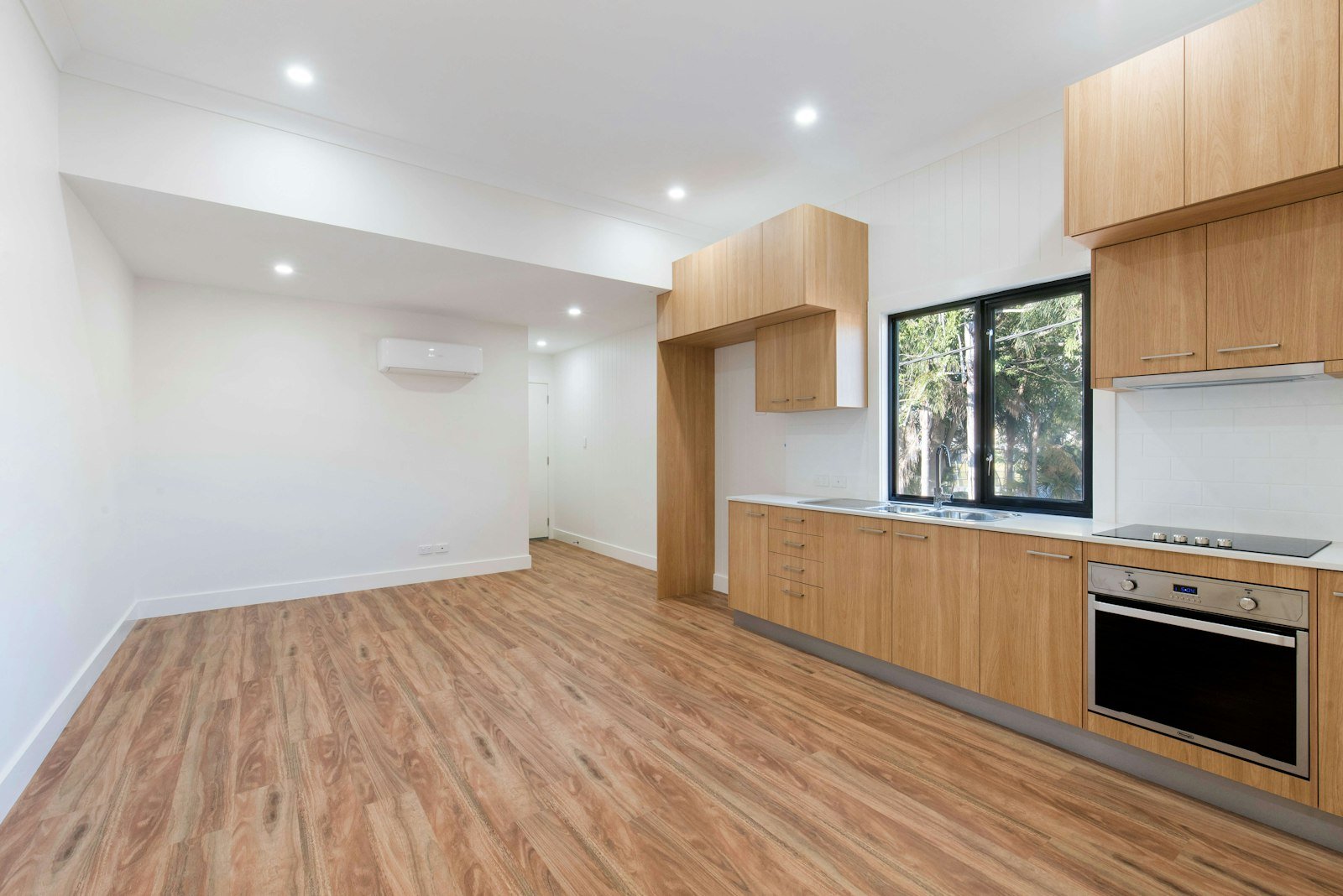 Close-up of warm parquet wood flooring